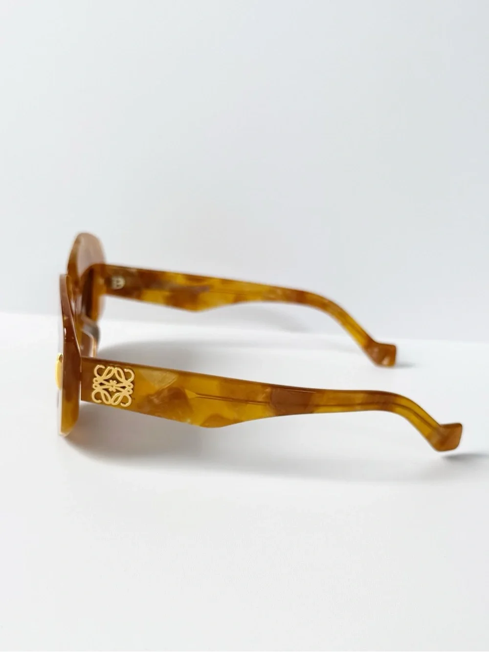 Loewe Anagram Screen Marbled Rectangle Square Acetate Sunglasses